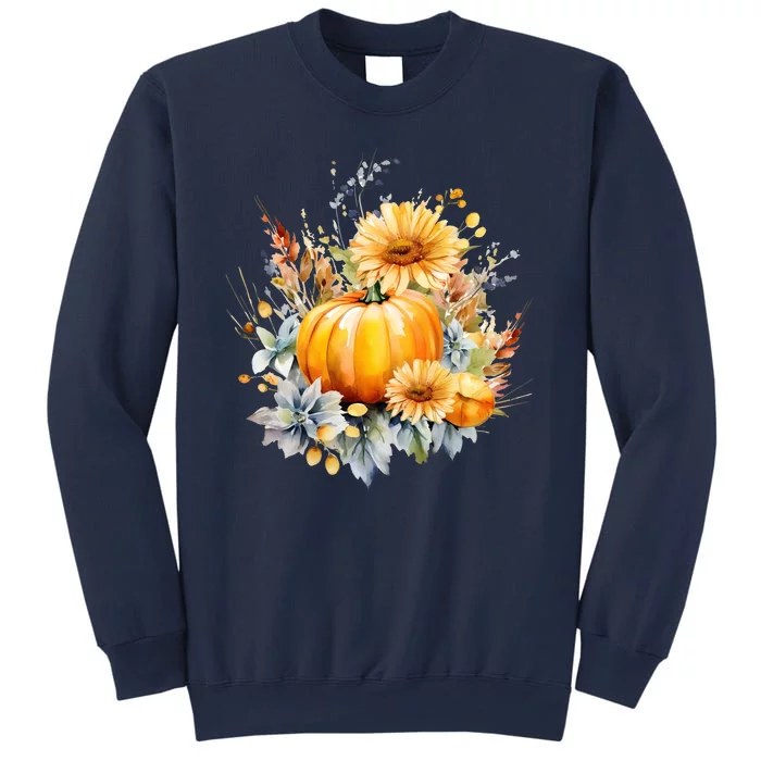 Autumn Pumpkin Cute Floral Halloween Sweatshirt