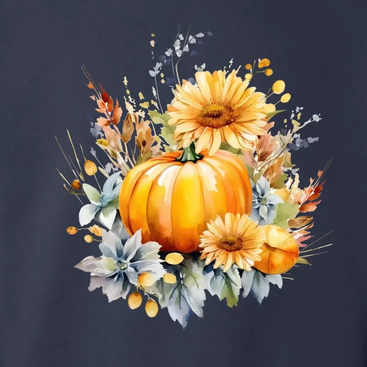 Autumn Pumpkin Cute Floral Halloween Toddler Hoodie