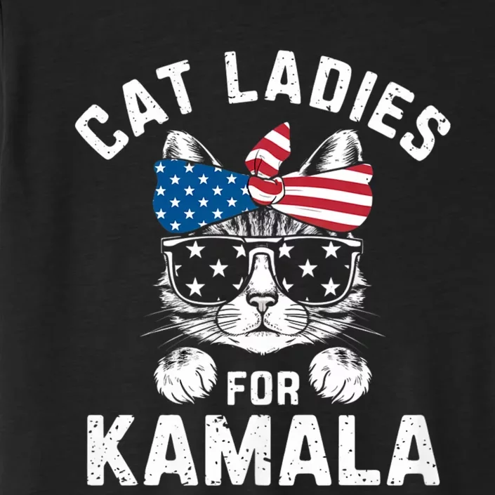 American Patriotic Cat Supports Kamala Harris Cat Ladies For Kamala Patriotic ChromaSoft Performance T-Shirt