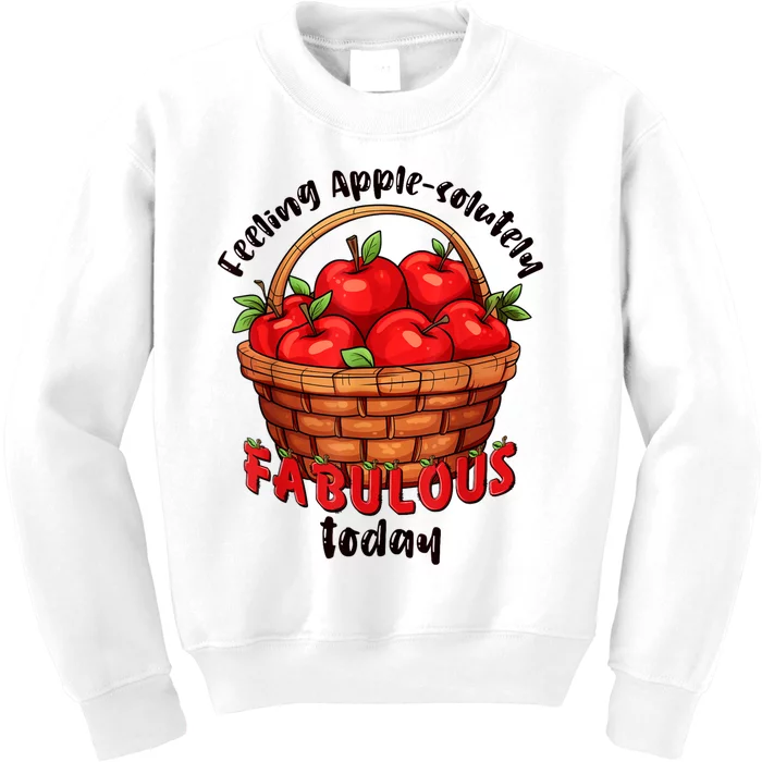 Apple Picking Crew Funny Apple Harvest Matching Family Squad Kids Sweatshirt