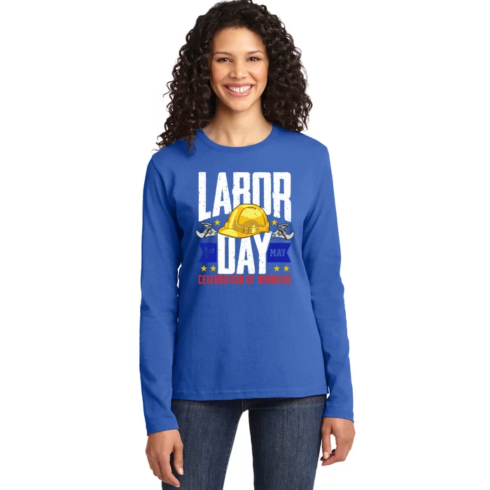 American Patriot Celebration Of Workers Labor Day Gift Ladies Long Sleeve Shirt