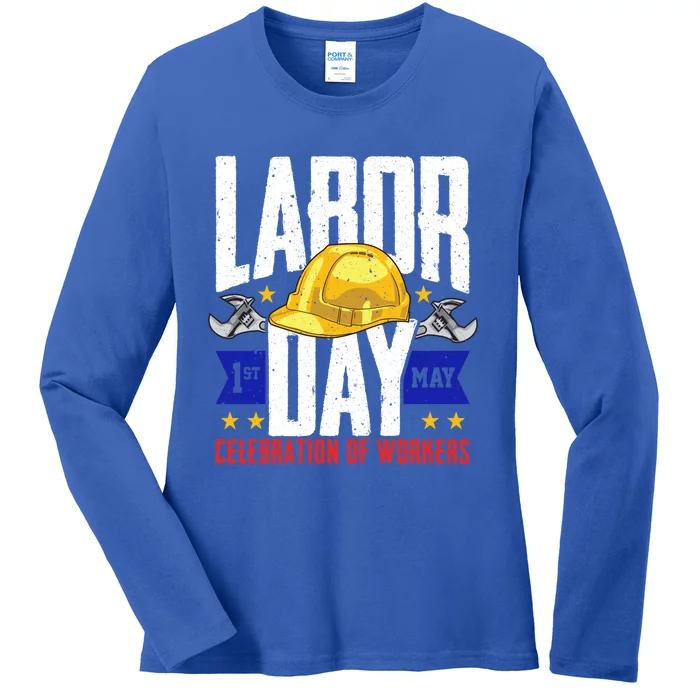 American Patriot Celebration Of Workers Labor Day Gift Ladies Long Sleeve Shirt