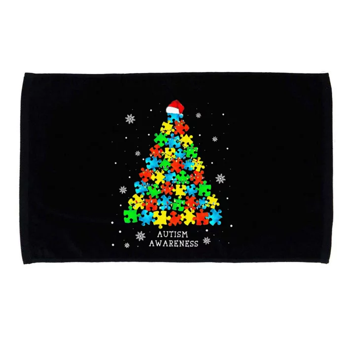 Autism Puzzle Christmas Tree Autistic Autism Awareness Microfiber Hand Towel