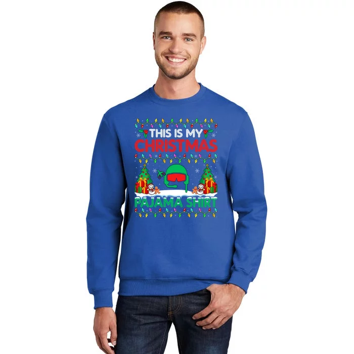 Airplane Pilot Christmas Pajama Meaningful Gift Airline Pilot Xmas Funny Gift Sweatshirt