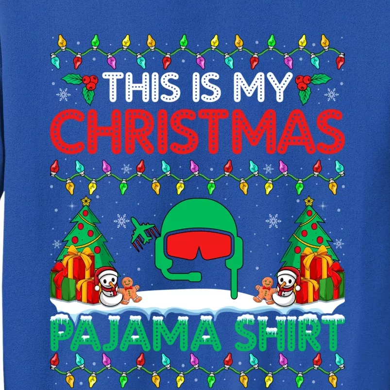 Airplane Pilot Christmas Pajama Meaningful Gift Airline Pilot Xmas Funny Gift Sweatshirt