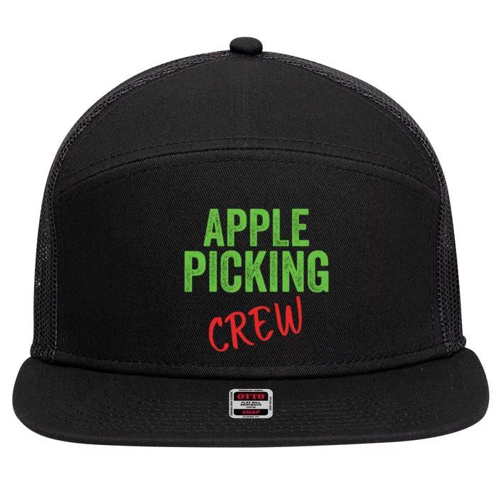 Apple Picking Crew Apple Picking Fall Family Outfit Autumn Fall Apple Lover 7 Panel Mesh Trucker Snapback Hat