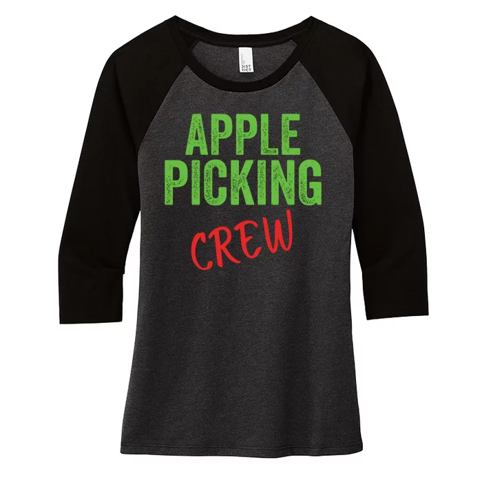 Apple Picking Crew Apple Picking Fall Family Outfit Autumn Fall Apple Lover Women's Tri-Blend 3/4-Sleeve Raglan Shirt