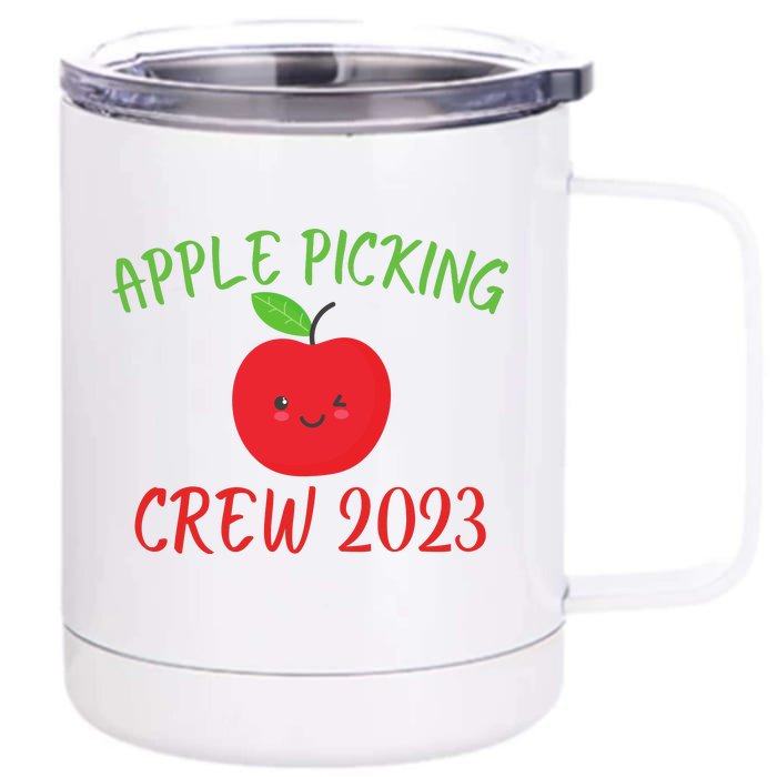 Apple Picking Crew Autumn Fall Apple Lover Apple Picking Fall Family Outfit Front & Back 12oz Stainless Steel Tumbler Cup