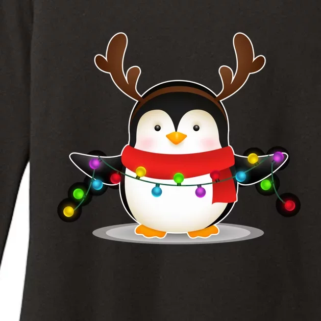 Adorable Penguin Christmas Light Funny Christmas Penguin Funny Gift Womens CVC Long Sleeve Shirt