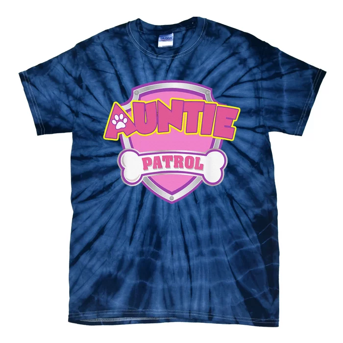 Auntie Patrol Dog Mom Dad Funny Gift Birthday Party Tie-Dye T-Shirt