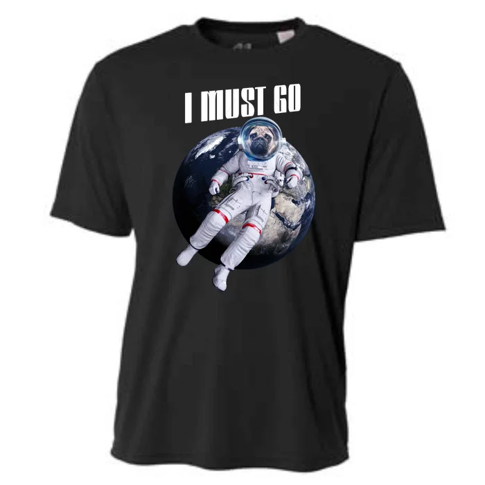 Astronaut Pug Dog I Must Go Cooling Performance Crew T-Shirt