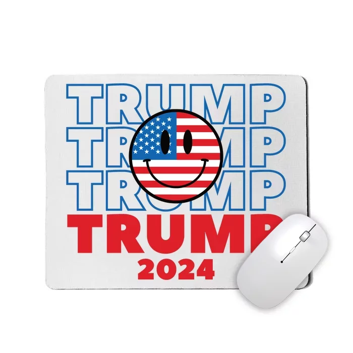 American President Donald Trump Smiley Flag 2024 Election Mousepad