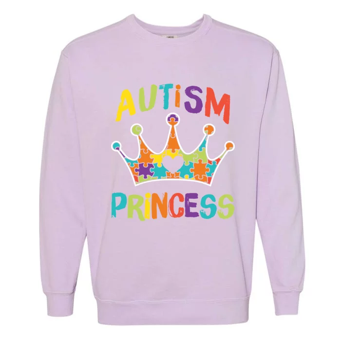 Autism Princess Daughter Autistic Pride Awareness Cute Gift Garment-Dyed Sweatshirt