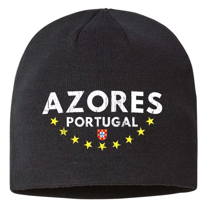 Azores Portugal - Distressed Souvenir Vacation Azorean 8 1/2in Sustainable Knit Beanie