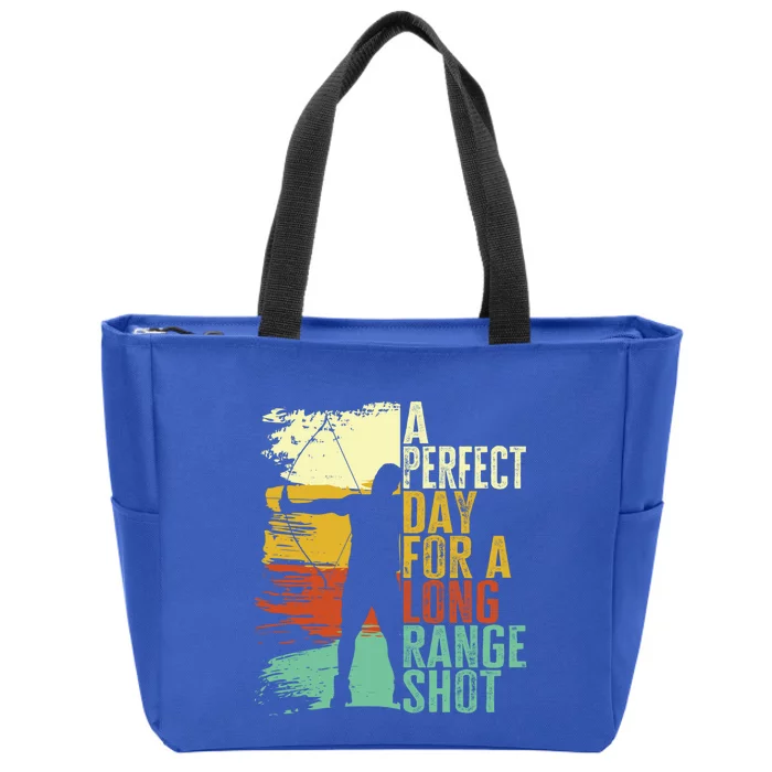 A Perfect Day For A Long Range Shot Archery Saying Vintage Gift Zip Tote Bag