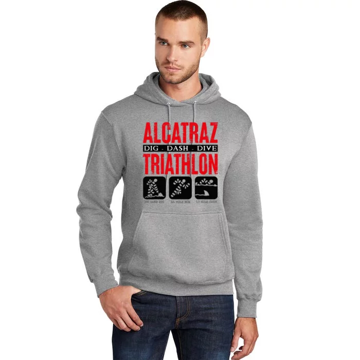 Alcatraz Prison Dig Dive Dash Funny Criminal Tall Hoodie