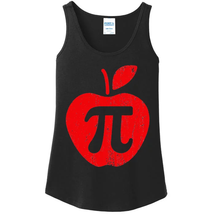 Apple Pi Day Funny Math Nerd Pie Teacher 3.14 Ladies Essential Tank