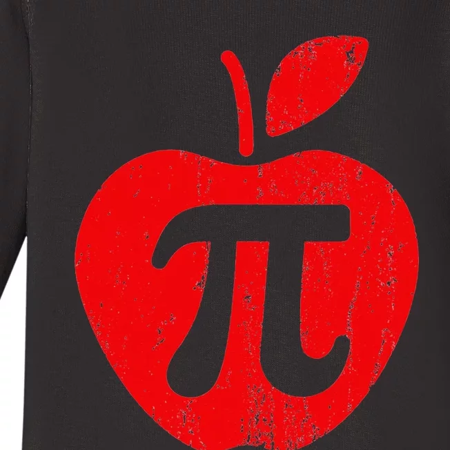 Apple Pi Day Funny Math Nerd Pie Teacher 3.14 Baby Long Sleeve Bodysuit