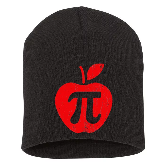 Apple Pi Day Funny Math Nerd Pie Teacher 3.14 Short Acrylic Beanie