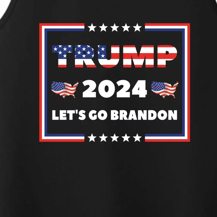 American President Donald Trump 2024 Flag US Election Lets Go Brandon Performance Tank