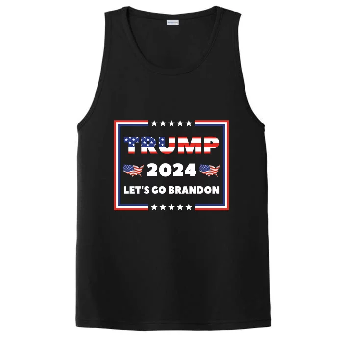 American President Donald Trump 2024 Flag US Election Lets Go Brandon Performance Tank