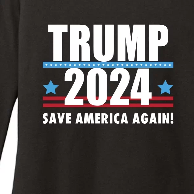 American President Donald Trump 2024 Election Save America Again Womens CVC Long Sleeve Shirt