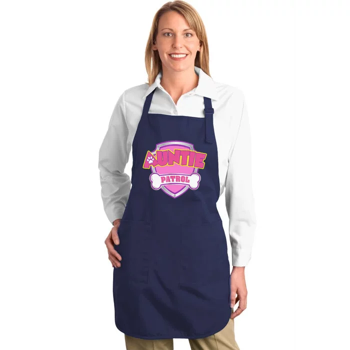 Auntie Patrol Dog Mom Dad Funny Gift Birthday Party Full-Length Apron With Pocket