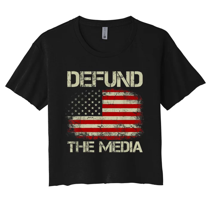 Antimisinformation Political Defund The Media Women's Crop Top Tee