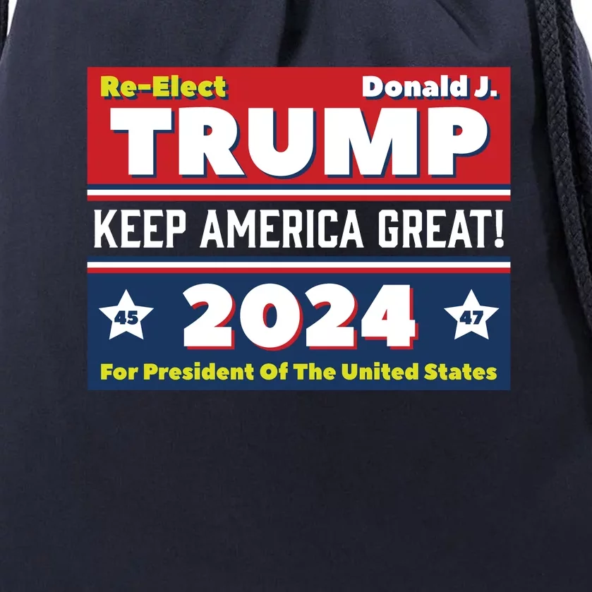 American President Donald Trump 2024 Keep America Great US Election Drawstring Bag