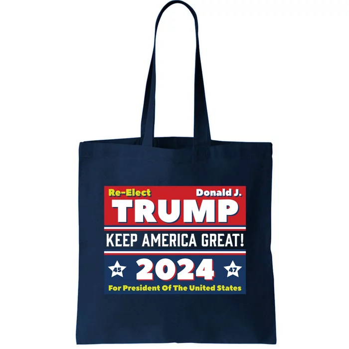 American President Donald Trump 2024 Keep America Great US Election Tote Bag