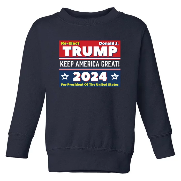 American President Donald Trump 2024 Keep America Great US Election Toddler Sweatshirt