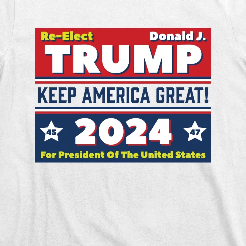 American President Donald Trump 2024 Keep America Great US Election T-Shirt