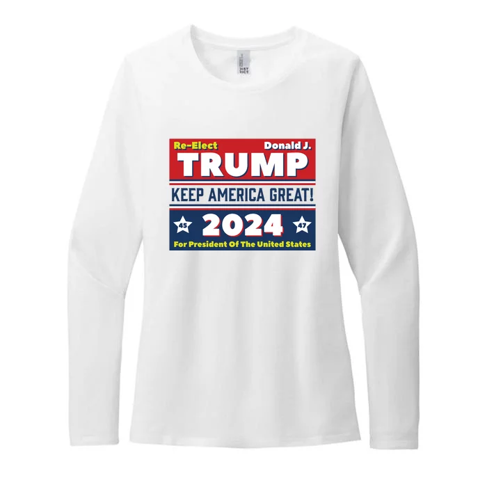 American President Donald Trump 2024 Keep America Great US Election Womens CVC Long Sleeve Shirt