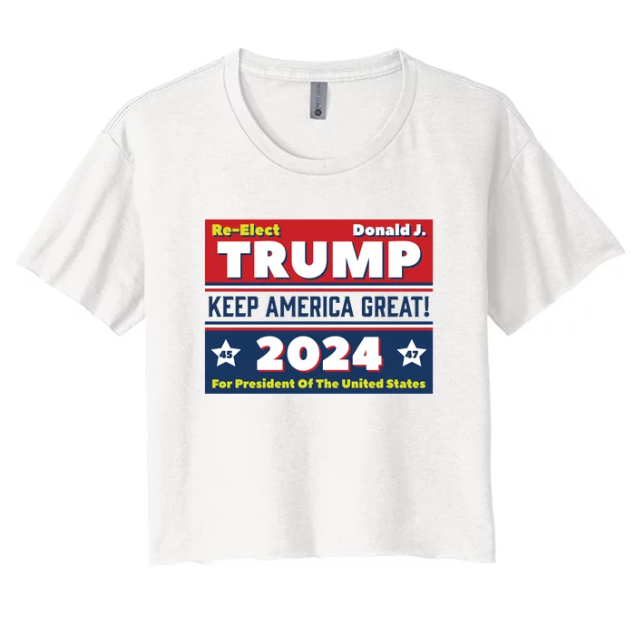 American President Donald Trump 2024 Keep America Great US Election Women's Crop Top Tee