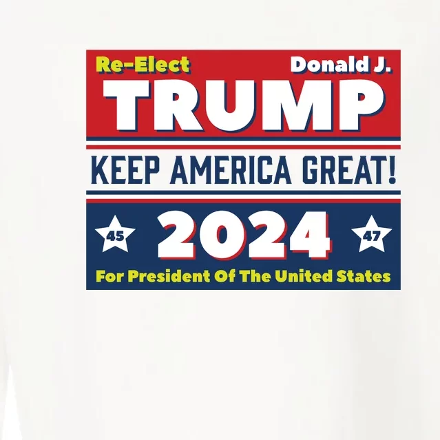 American President Donald Trump 2024 Keep America Great US Election Cropped Pullover Crew