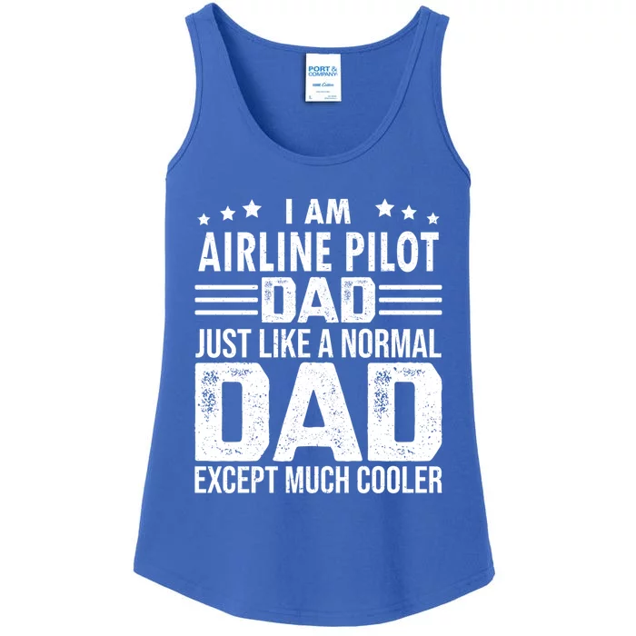 Airline Pilot Dad Irplane Airline Pilot Fathers Day Gift Ladies Essential Tank