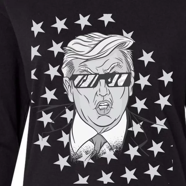 American President Donald Trump 2024 Funny 4th Of July Womens Cotton Relaxed Long Sleeve T-Shirt