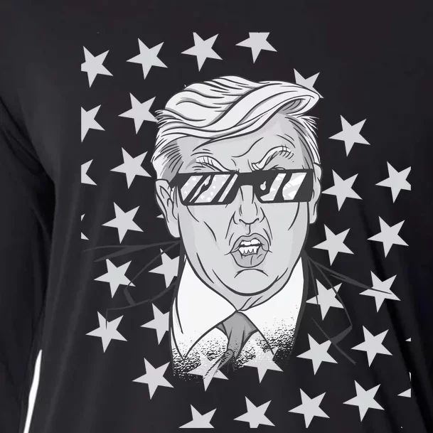 American President Donald Trump 2024 Funny 4th Of July Cooling Performance Long Sleeve Crew