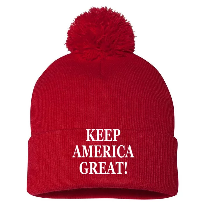 American President Donald Trump 2024 Keep America Great US Election Pom Pom 12in Knit Beanie