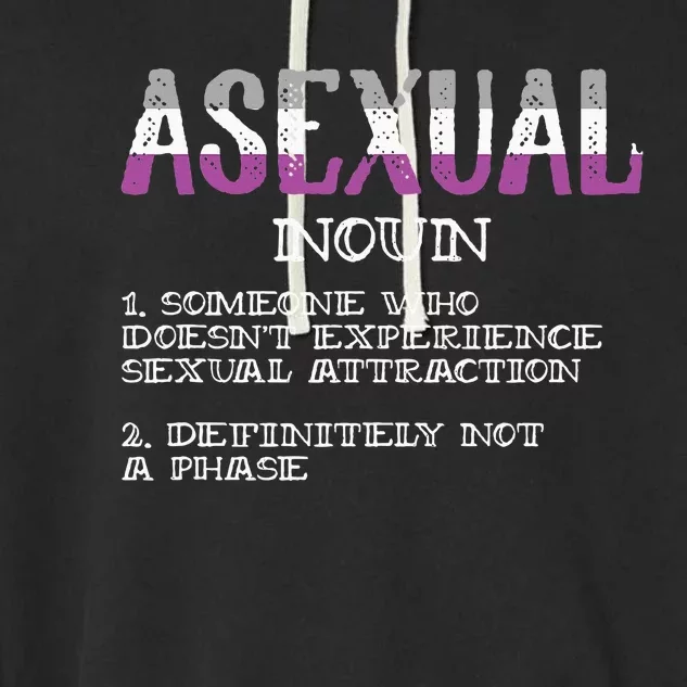 Asexual Person Definition Asexuality Pride Aromantic Ace Garment-Dyed Fleece Hoodie