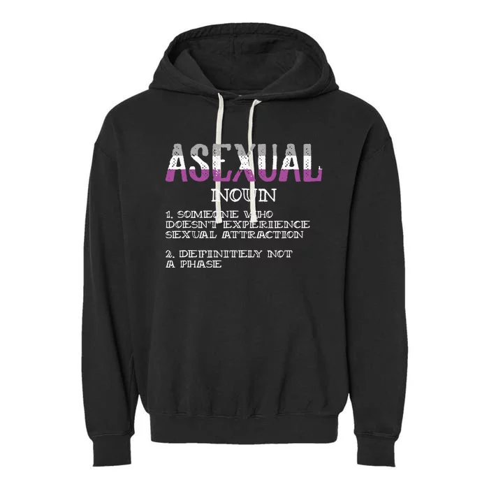 Asexual Person Definition Asexuality Pride Aromantic Ace Garment-Dyed Fleece Hoodie