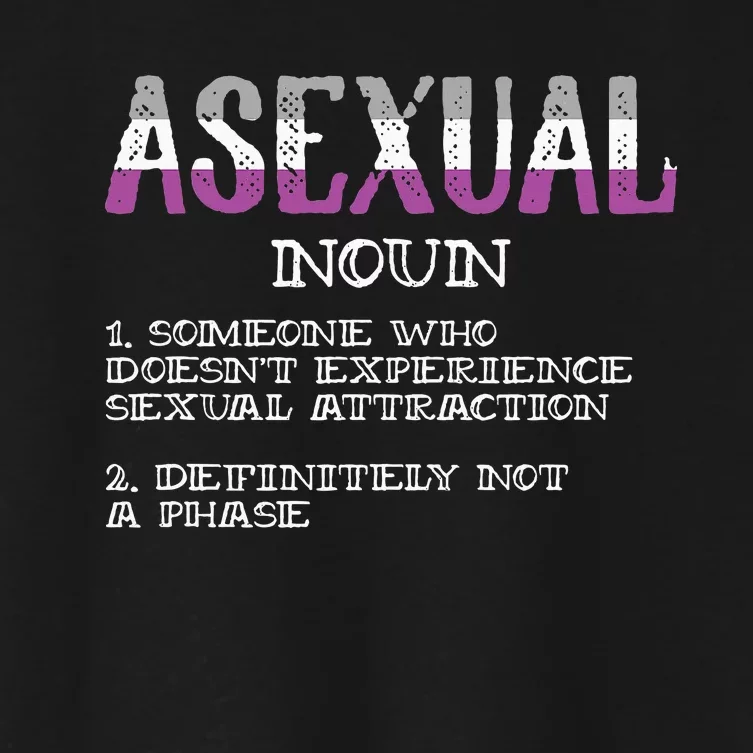 Asexual Person Definition Asexuality Pride Aromantic Ace Women's Crop Top Tee