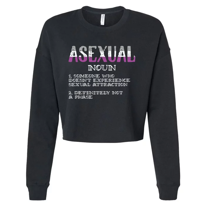 Asexual Person Definition Asexuality Pride Aromantic Ace Cropped Pullover Crew