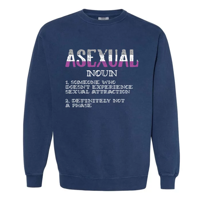 Asexual Person Definition Asexuality Pride Aromantic Ace Garment-Dyed Sweatshirt