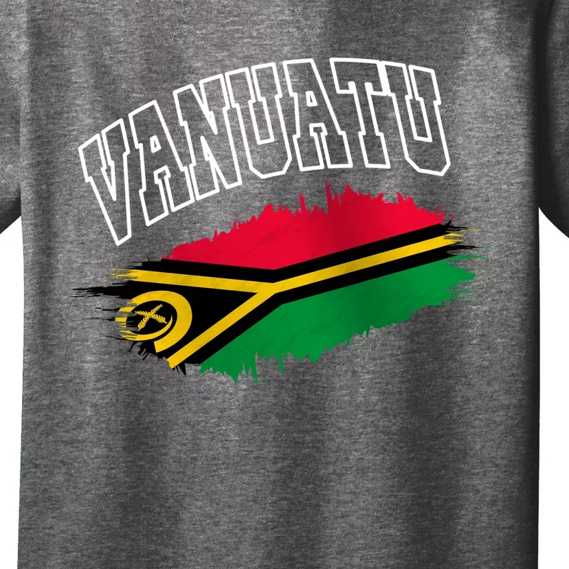 Athletic Patriotic Design Vanuatu Flag T-Shirt