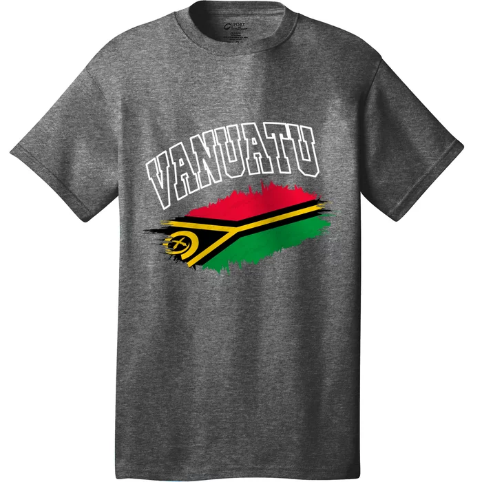 Athletic Patriotic Design Vanuatu Flag T-Shirt