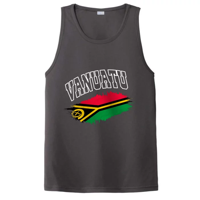 Athletic Patriotic Design Vanuatu Flag Performance Tank