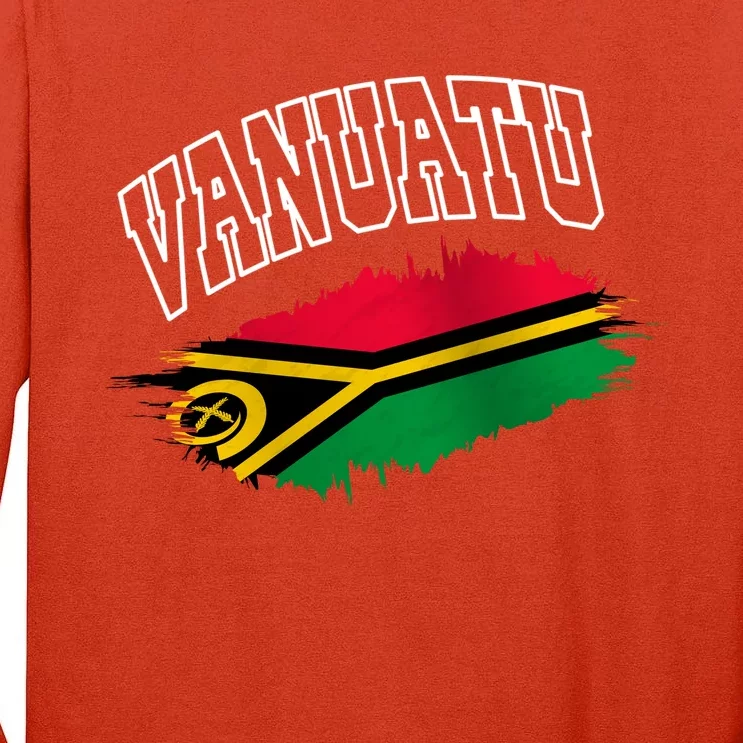 Athletic Patriotic Design Vanuatu Flag Tall Long Sleeve T-Shirt