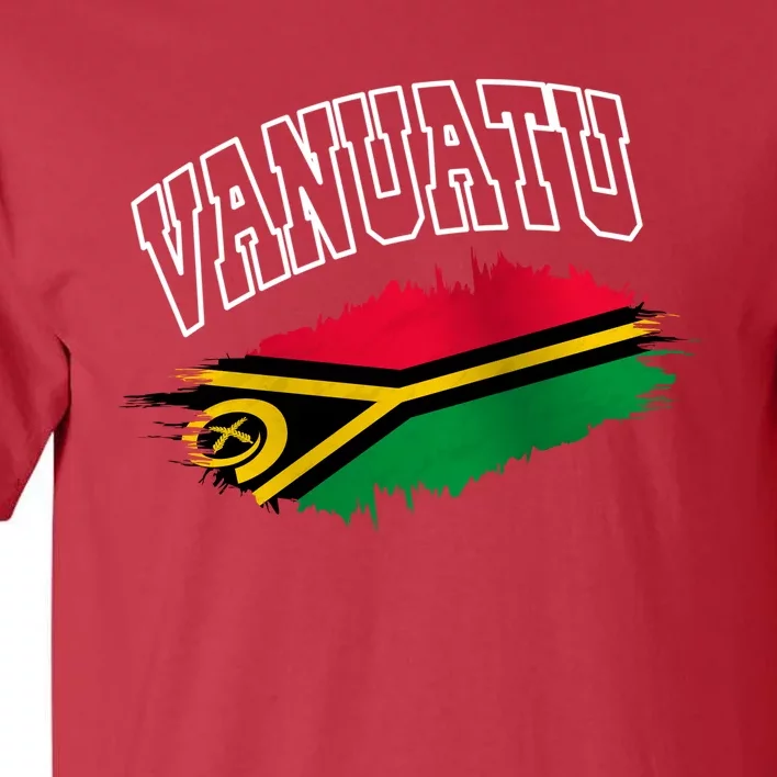 Athletic Patriotic Design Vanuatu Flag Tall T-Shirt