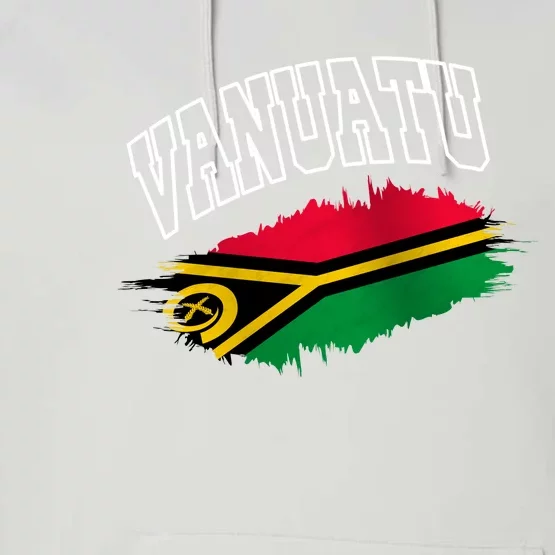 Athletic Patriotic Design Vanuatu Flag Performance Fleece Hoodie